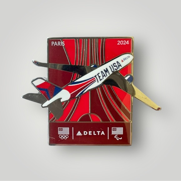 Delta Air Lines 2024 Paris Olympics Team USA Airplane Livery Collectible Pin New - Picture 6 of 16